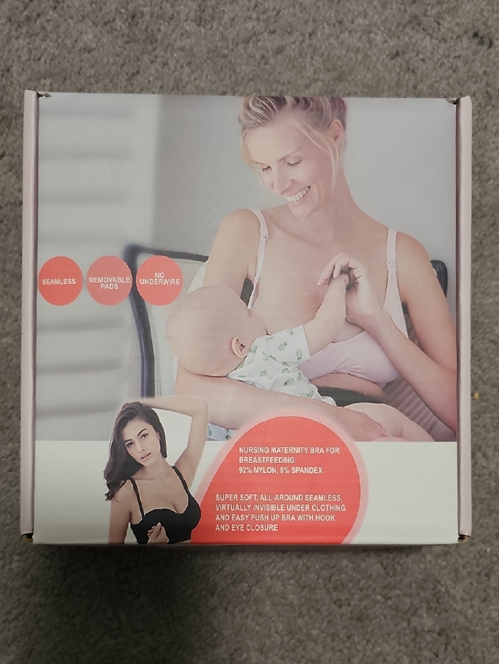 NWT Set Of 3 Nursing Bras Black/Nude/White Size Medium